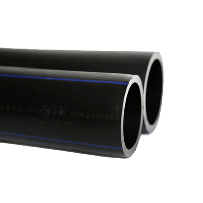 PE100 জল সরবরাহ পাইপ Pn8 জল সেচ পাইপ সঙ্গে নীল রেখা HDPE পাইপ
