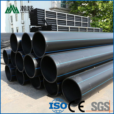 DN16mm-1800mm এইচডিপিই পাইপ পিই পাইপ আইএসও9001 এর সাথে শংসাপত্রিত নীল বা কালো