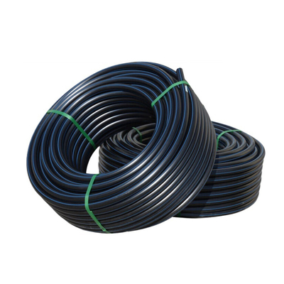 ক্ষয় প্রতিরোধী এইচডিপিই জল সরবরাহ পাইপ DN16mm-1800mm নীল বা কালো নীল রেখাযুক্ত