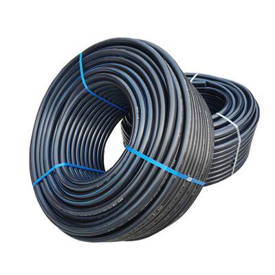 ক্ষয় প্রতিরোধী এইচডিপিই জল সরবরাহ পাইপ DN16mm-1800mm নীল বা কালো নীল রেখাযুক্ত
